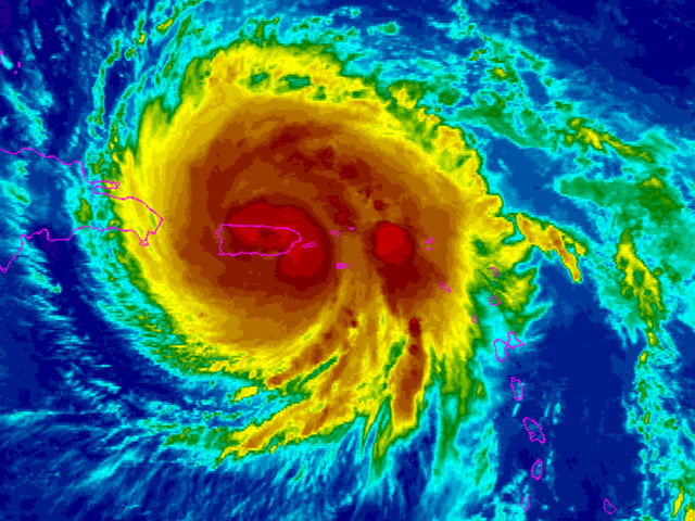 Hurricane Irma barrels down on the Florida peninsula. Photo creds Palm Beach Post
