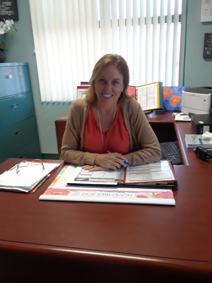 New assistant principal, Diana Fernandez sits in her new office in student services. Photo by Kayla Grudinsky 