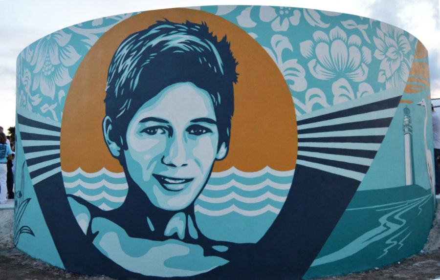 Shepard Faireys mural of Perry Cohen.