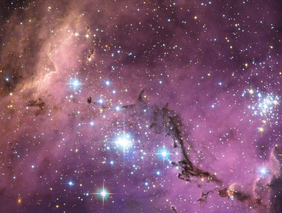 In two billion years, the Large Magellanic Cloud shown will collide with the Milky Way.