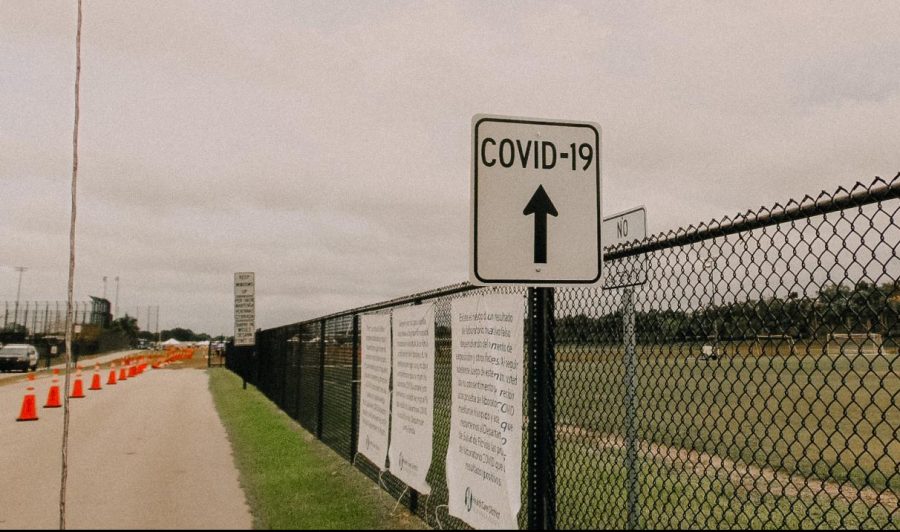 Entrance to a COVID-19 testing site in West Palm Beach.