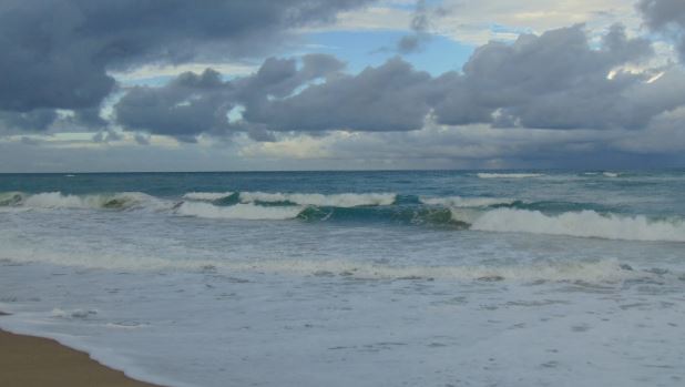 Waves crash along the shore of Jupiter Beach on Sept. 23. Several tropical cyclones in the Atlantic brought heavy surf to the area.