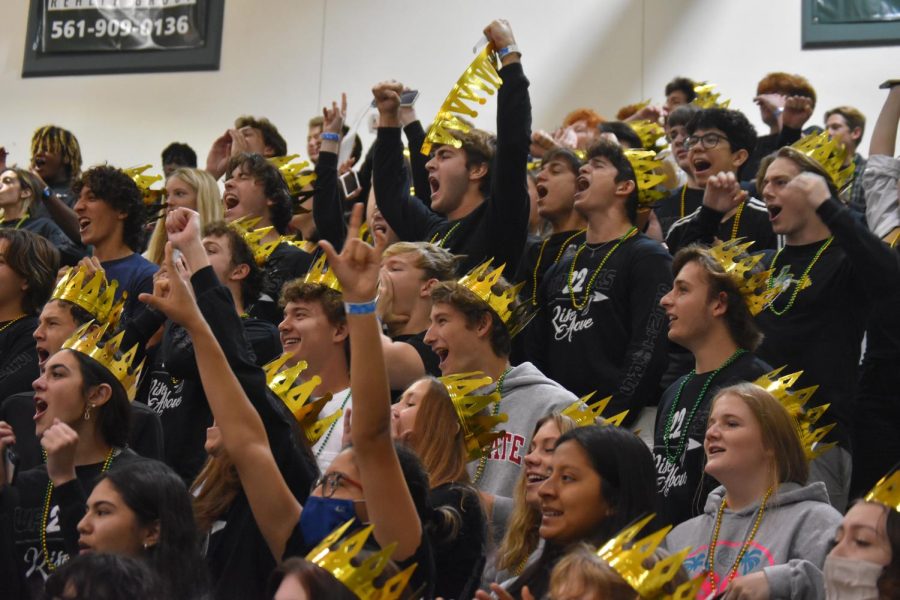 Senior section showing their spirit at our winter pep rally.