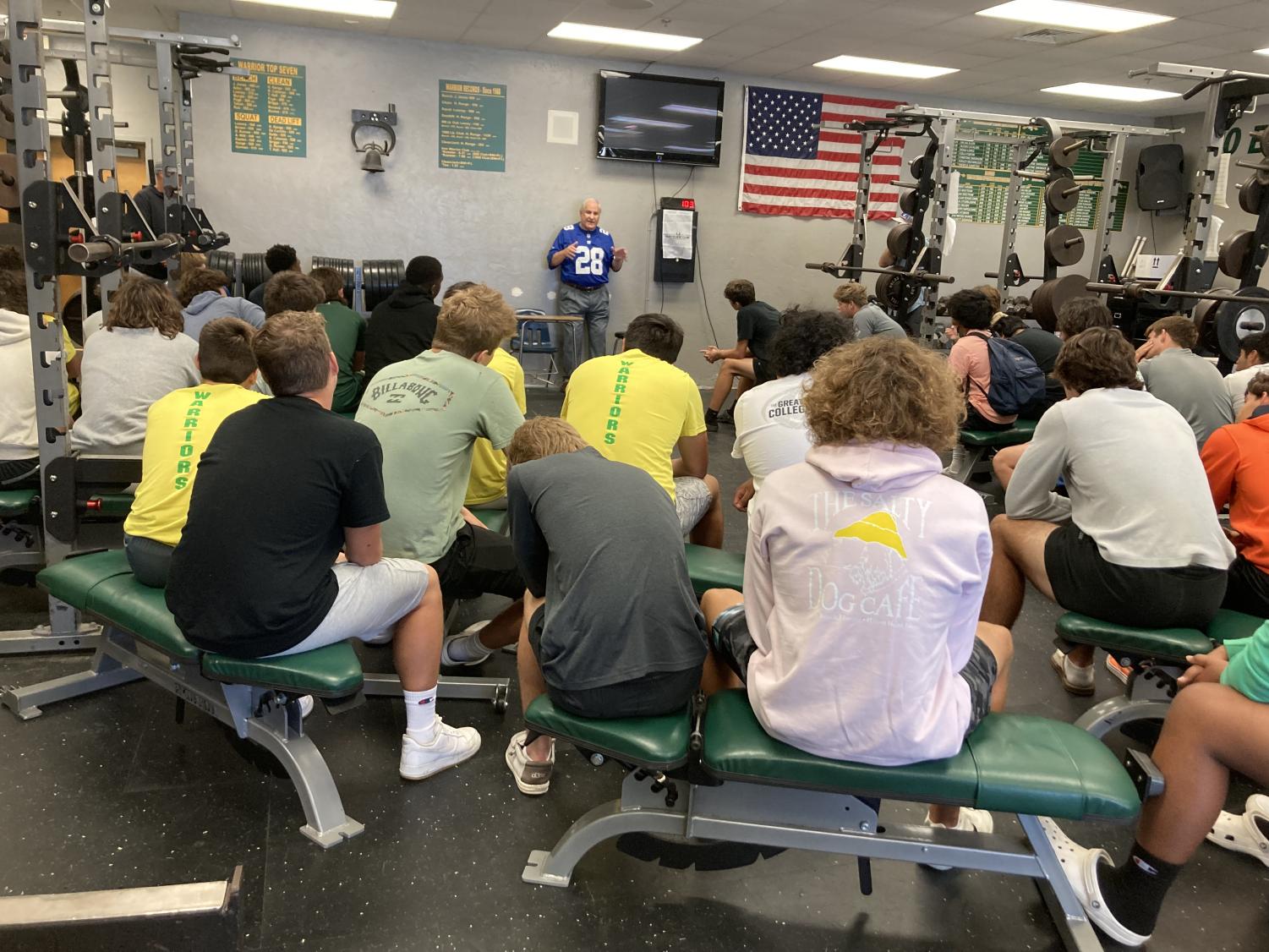 Retired NFL player visits Jupiter High War Cry