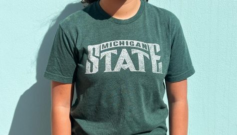 A Jupiter High student wears MSU merch in support of the student body