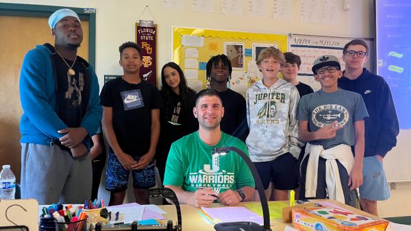 Coach JD with his fourth period students.