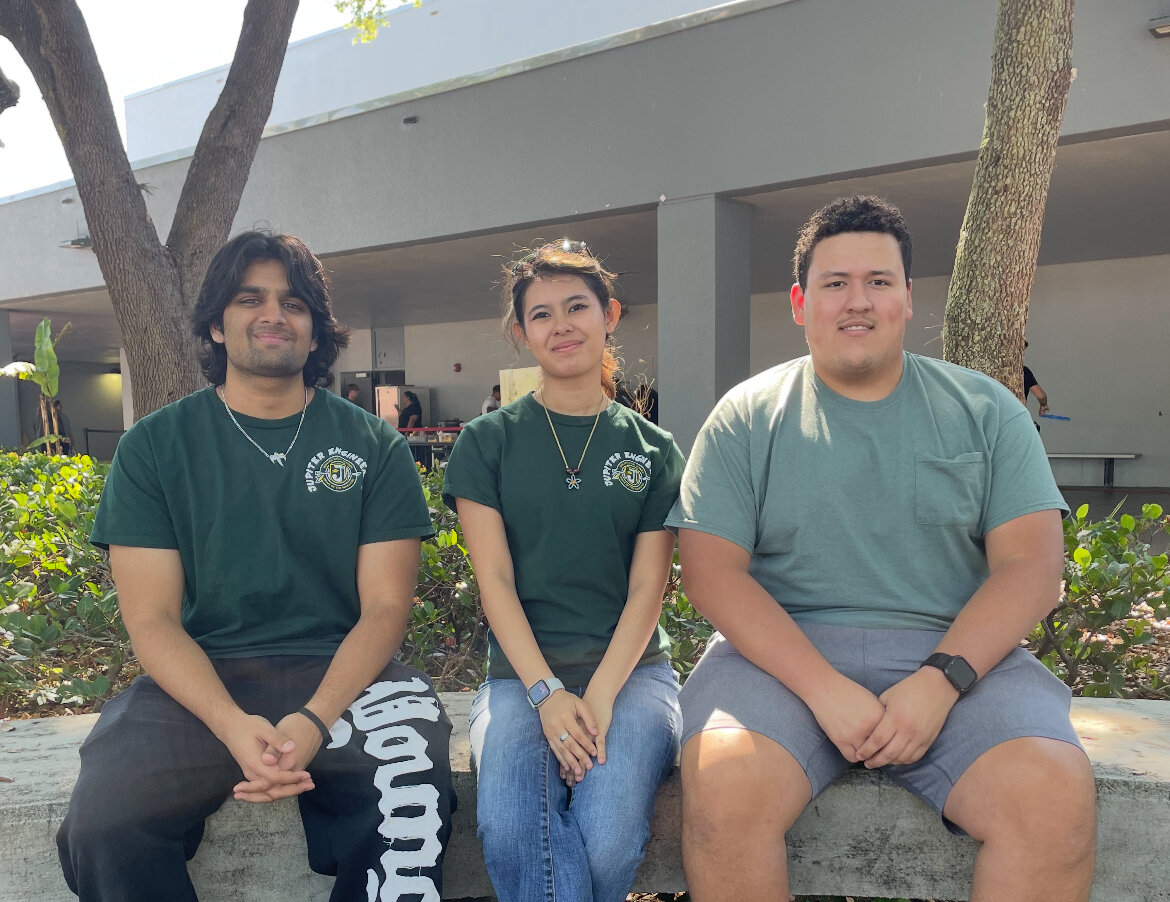 The three members of the team from left to right. Yash Patel, Emma Rivera, Yandres Rivera.