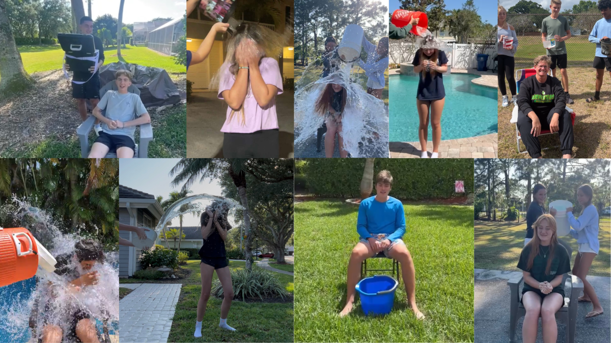 Various JHS students participating in the ice bucket challenge.