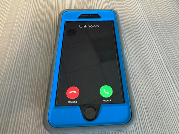 Unknown telephone number calling.