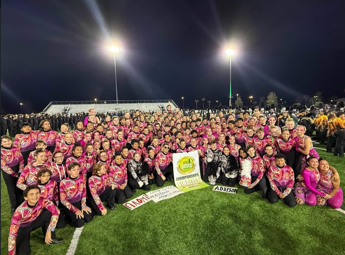 Spirit of Jupiter after they competed at Florida Federation of color guard's Circuit, taken from the Jupiter High School Band Instagram