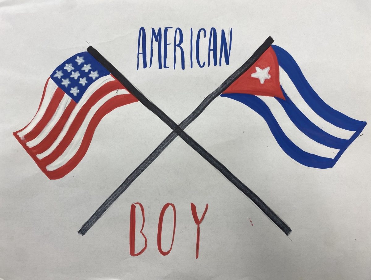 Drawing of "American Boy" sign 