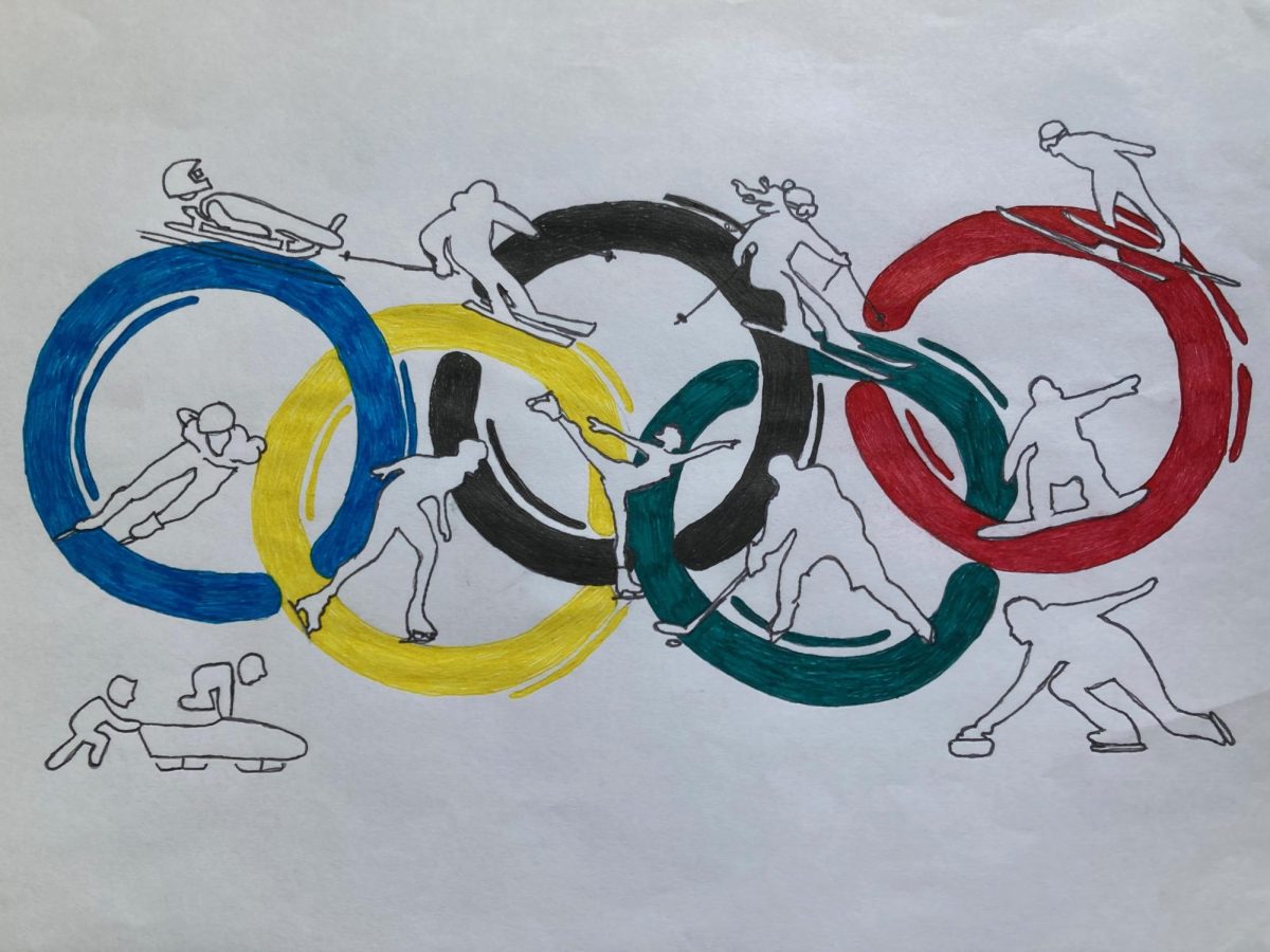 Graphic made of Olympics featuring Winter sports showcased